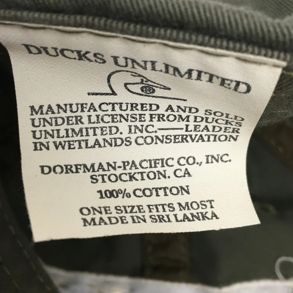 Ducks Unlimited Hat Mens OSFM Olive Green Embroidered Cotton Adjustable Ball Cap